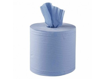 Blue Roll 2 ply 150M x 19cm Centre Feed Pack of 6 EMBOSSED
