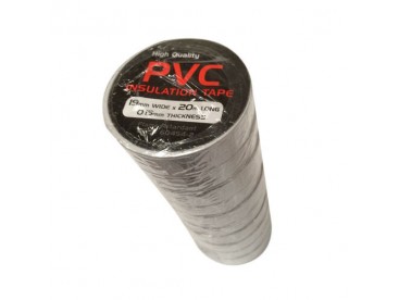 White PVC Insulation Tape 20M x 19mm - 10 Pack