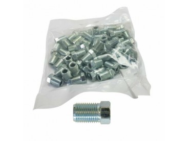 Brake Nuts Male 10mm Full Thread - 50 Pieces 